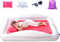 Sleepah Inflatable Toddler Travel Bed Portable Kids Air Mattress Set w Safety Rail Guards for Kids & Toddlers – Includes Pump, Carry Case, Pillow & More - Perfect Transitional Cot Coral