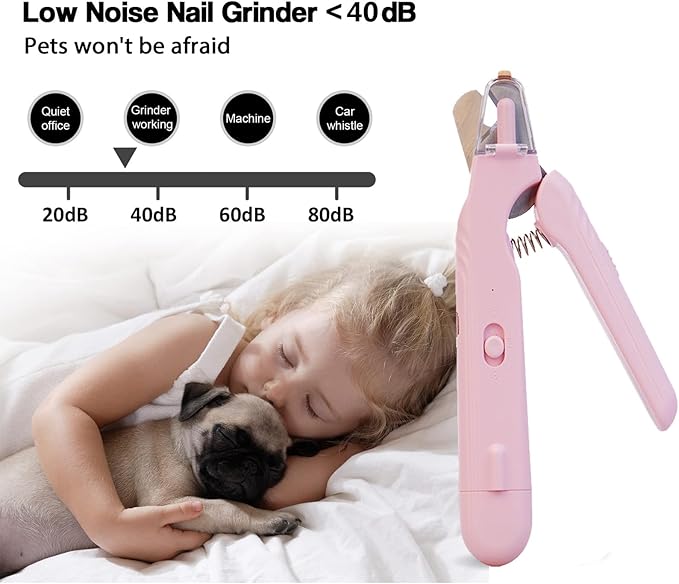2 In 1 Pet Nail Clipper and Grinder, Professional Electric Rechargeable Pet Nail Fast Trimmer, Painless, Claw Care Grooming, Smoothing, Silent - Shockproof, For Small, Large Dogs & Cats, upgraded-Mewly Pet