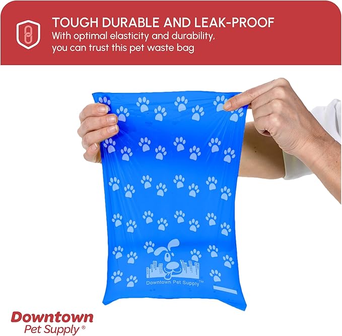 Downtown Pet Supply Rainbow Paw Print Poop Bags (2200 CT & 2 Dispensers) - Leak-Proof, Unscented, Clips to Leashes & Harnesses-Mewly Pet