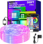 500ft Outdoor LED Strip Lights Waterproof,IP68 Outside Led Light Strips Waterproof,Color Changing with App/Remote Control,Music Sync RGB Outdoor Led Rope Lights for Bedroom（2 rolls of 250ft ）