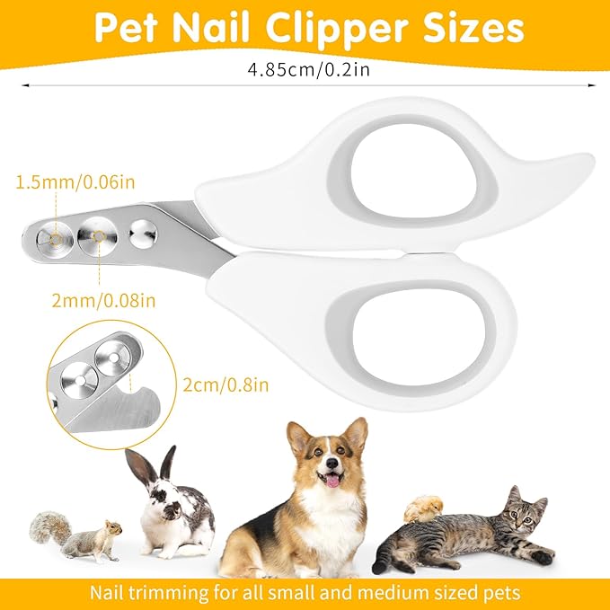Cat Nail Clippers with Circular Cut Hole, Dogs Pets Nail Clippers & Trimmers Puppy Nail Clippers Cat Claw Trimmer with Safety Guard -Avoid Over Cutting Pet Nail Clippers for Novice Pet Families-Mewly Pet
