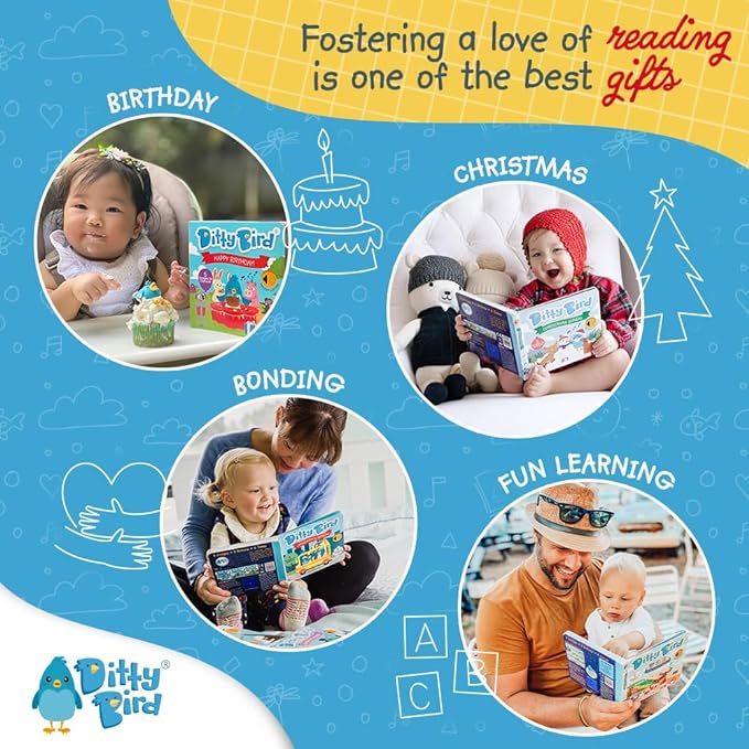 Ditty Bird Safari Book for Toddlers | Realistic Animal Sound Book | Interactive Safari Board Books for Toddlers 1-3 | Sensory, Musical Books for Animal Lovers | Sturdy Nursery Rhyme Toys for Baby-Mewly Pet