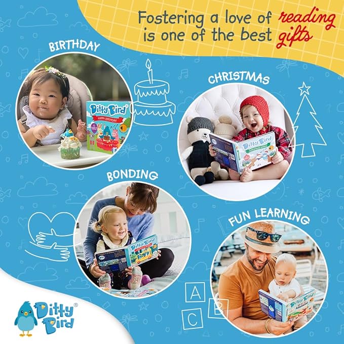 Ditty Bird Dinosaur Book for Toddlers | Realistic Dino Sound Book | Interactive T-Rex Board Books for Toddlers 1-3 | Sensory, Musical Books for Dino Lovers | Sturdy Nursery Rhyme Toys for Baby-Mewly Pet