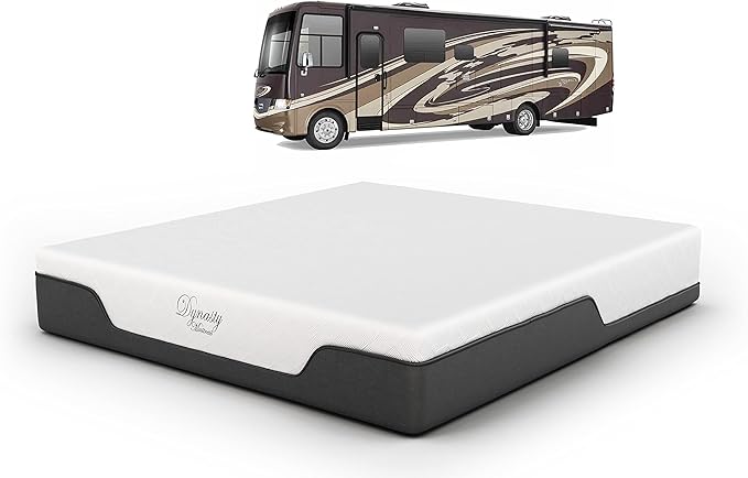 DynastyMattress RV Short King Mattress 8-Inch CoolBreeze Medium-FirmGel Memory-Foam Mattress for RV Bed, Camper, Pop Up and Trailer