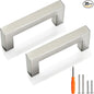 Cabinet Pulls Brushed Nickel Cabinet Handles Square Drawer Pulls, 20 Pack 3 Inch Stainless Steel Kitchen Door Cupboard Cabinet Handles, Cabinet Hardware Drawer Handles, 76mm Hole Centers