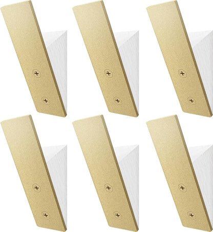 Homeforia Gold Wall Coat Hooks, High End White Wood & Gold Metal Wall Mounted Clothing Hook, Mid-Century Modern Clothes Hooks, Heavy Duty Wooden Hook for Hanging Coats, Hats, Towels & More, Set of 6