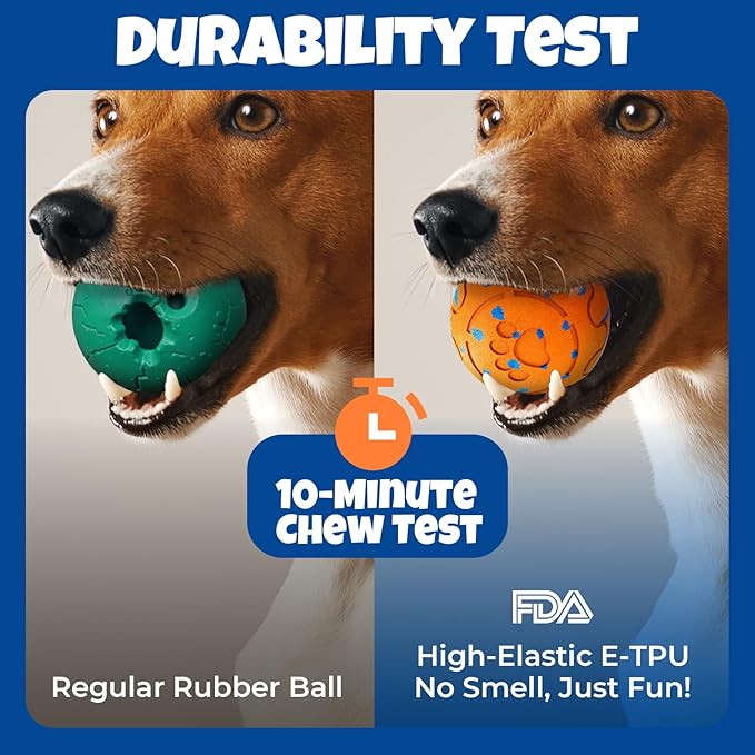 Dog Balls: Interactive Dog Ball Auto Rolling - Interactive Dog Toys for Aggressive Chewers - Bouncy & Throwable, Type-C Rechargeable, Washable, for Small & Medium & Large Dogs – Orange-Mewly Pet