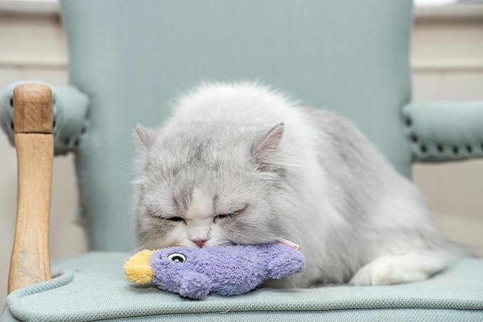 Interactive Catnip Cat Plush Toy, Ocean Theme, 5'', for All Breed Size Cats (Seahorse)-Mewly Pet