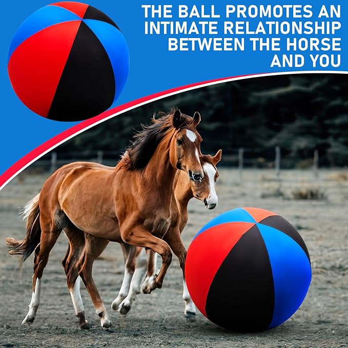 30inch Giant Herding Ball with Cover Anti Burst Ball Please Watch VCR for How to Inflation Horse Toys for Horses Stall Entertainment Play, Pump Included(Stylish)-Mewly Pet