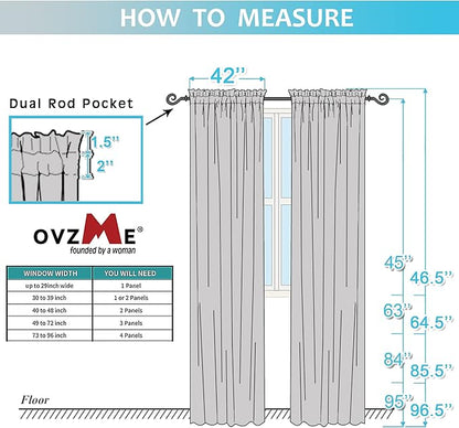 OVZME Navy Blue Sheer Curtains 2 Panel Sets 84" Inch Length - Transparent Light Weight Window Treatment Panels for Study Room/Living Room/Bedroom, Navy Blue, Per Panel W42 X L84 inches, 1 Pair