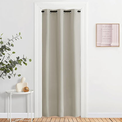 NICETOWN Natural Door Curtain for Doorway Privacy, 80 Inch Length, Room Divider Cover, Blackout Temporary Insulated Closet Panel for Bedroom (1 Panel, 2.8ft Wide)