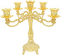 Metal Candelabra 5-Candle 10.1 Inch Tall Candle Holder Stick for Home Wedding Event and Party Festival,Gold