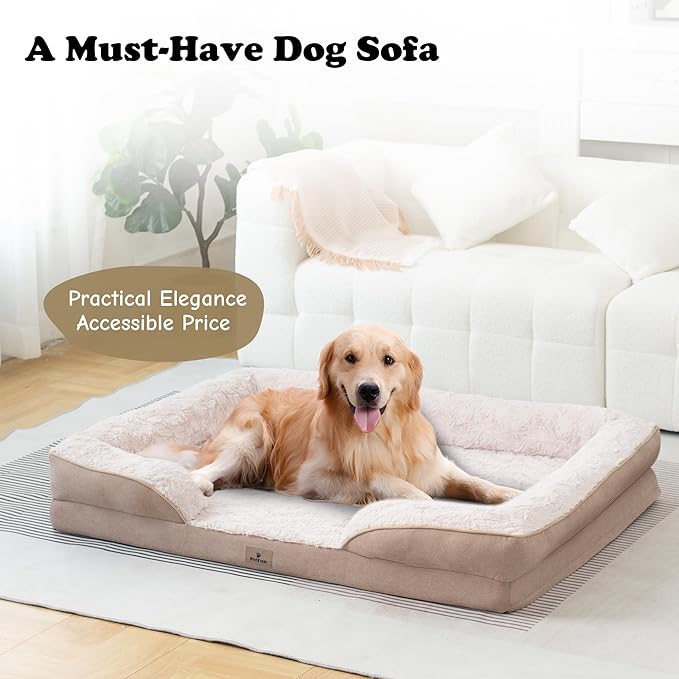 XXL Orthopedic Dog Bed - Washable Dog Sofa Beds for Giant Dogs, Supportive Foam Pet Couch Bed with Removable Washable Cover, Waterproof Lining and Nonskid Bottom-Mewly Pet