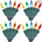 Brizled 4 Pack Color Christmas Lights, 33ft 100 LED Christmas String Lights, 120V UL Certified Multicolor Xmas Tree Light Plugin Mini Xmas Light for Indoor Outdoor Tree Party Home Wedding Decorations