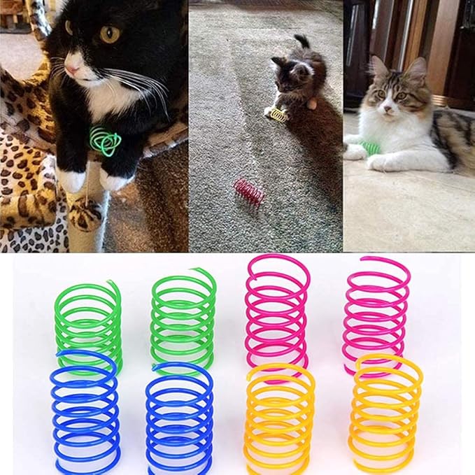 ISMARTEN 45-Piece Cat Toy Set - Springs, Balls, Tube, Pom Poms for Kittens to Swat, Bite, Hunt (Random Color)-Mewly Pet