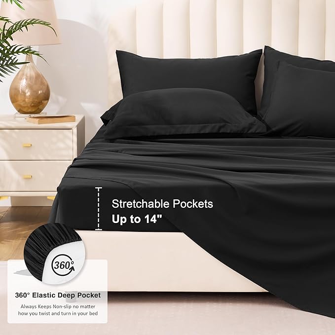 Love's cabin Twin Comforter Set Ash Black, 5 Pieces Twin Bed in a Bag, All Season Bedding Sets with 1 Comforter, 1 Flat Sheet, 1 Fitted Sheet, 1 Pillowcase and 1 Pillow Sham