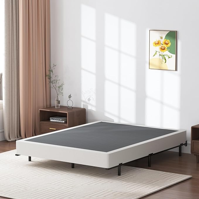 Cal King Box Spring 7 Inch California King Size Box Springs, 3000lbs Heavy Duty Metal Mattress Foundation with Easy Clean Cover, No Noise, Easy Assembly