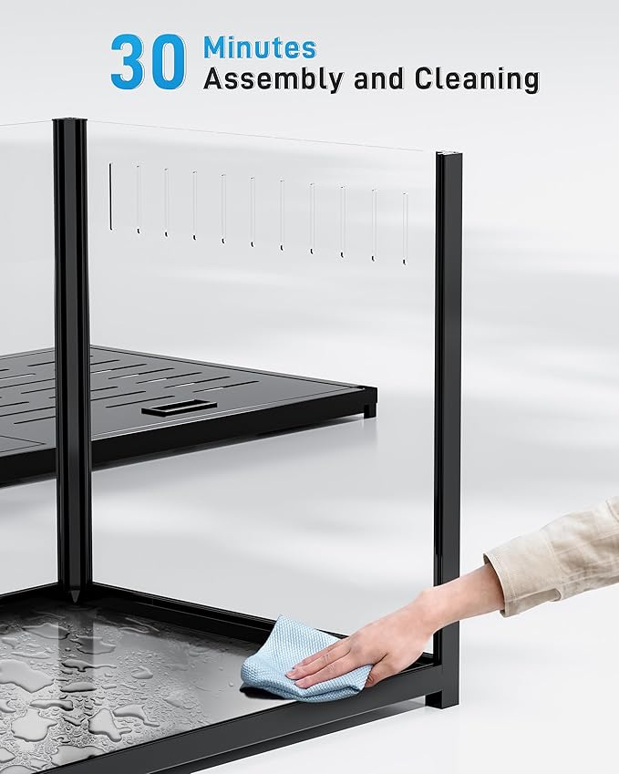 BUCATSTATE Hamster Cage Metal 3.0 - Chewproof Large Rat Cage Stackable with Top Access Easy Assemble 47L x 23.6W x 25.5H Inches Dwarf Syrian Hamster Tank for Gerbil Mouse (7.75 ft², Black)-Mewly Pet