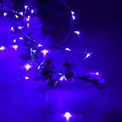 Karlling USB Plug in LED Fairy Lights,2 Packs of 50 LED Bulbs 16 Ft Silver Wire Waterproof Starry String Lights for Bedroom Patio Garden Party Wedding Commercial Lighting (Purple)