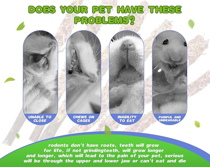 Abizoo Bunny Chew Toys for Rabbits,18PCS Natural Apple Wood Sticks with Petals Good for Chinchillas Guinea Pig Hamster Teeth Care, Bunny Small Pet Treats Teething Toys| Natural Organic Safe-Mewly Pet