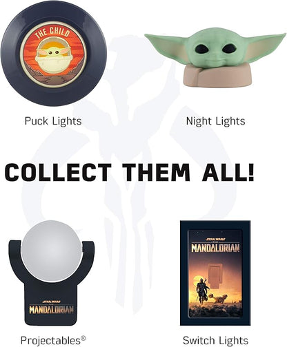 STAR WARS LED Night Light, Baby Yoda & The Mandalorian, Plug-in, Dusk to Dawn Sensor, Grogu, UL-Certified, Cute Nightlight for Kids, Bedroom, Bathroom, Hallway, Game Room, Gifts, 2 Pack, 56328
