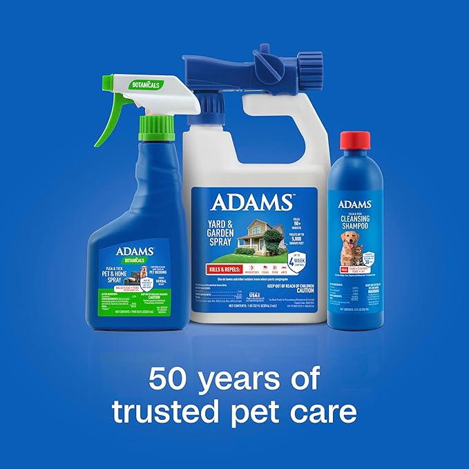 Adams Plus Flea & Tick Shampoo with Precor for Cats, Kittens, Dogs & Puppies Over 12 Weeks Of Age Sensitive Skin Flea Treatment | Kills Adult Fleas, Flea Eggs, Ticks, and Lice| 12 Ounces-Mewly Pet