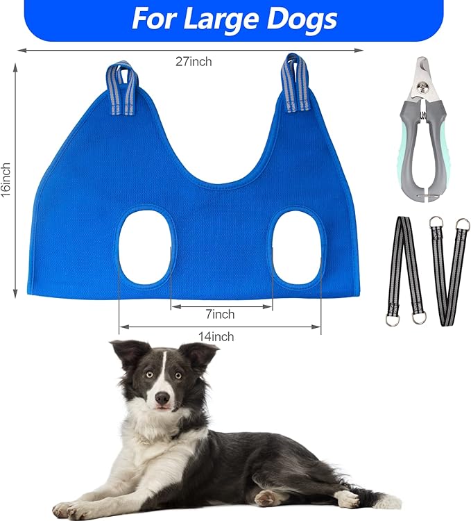 Pet Grooming Hammock for Medium/Large Dogs with Nail Clippers/Nail Trimmers/Grooming Scissors, Dog Grooming Harness for Nail Trimming, Pet Grooming Sling Helper-Mewly Pet