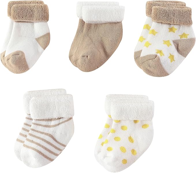 Unisex Baby Terry Socks 5-Pack for Baby boy and girl 0-12 Months Warm Cotton Socks