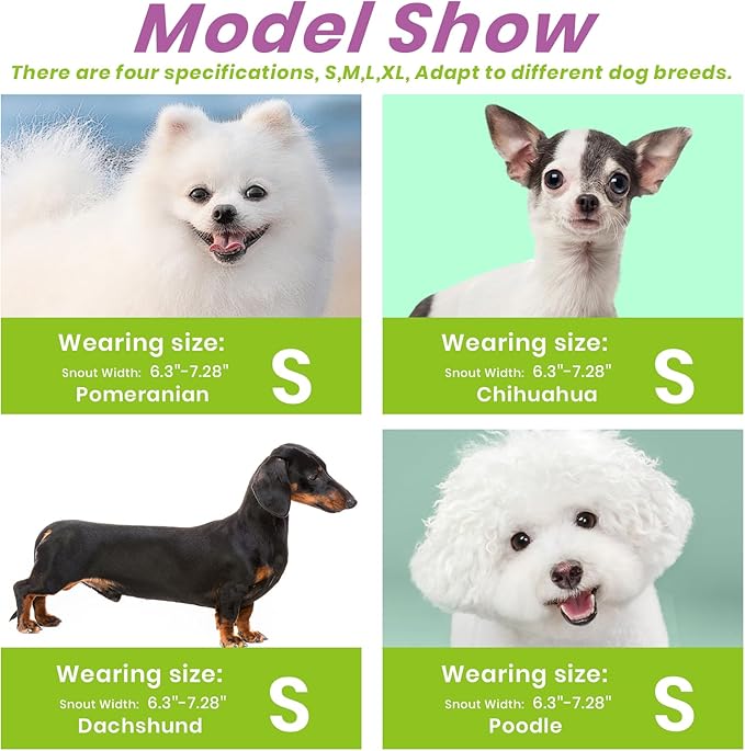 Glow-in-The-Dark Dog Muzzle, Basket Muzzle for Small Medium Large Dogs,Anti-Biting Chewing, Lightweight Cage Design,Allows Drinking & Panting,for Grooming & Training Size S-Mewly Pet