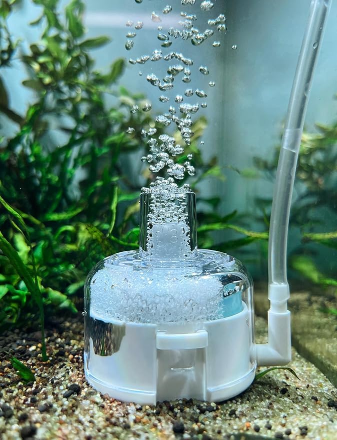 UPETTOOLS Mini Aquarium Sponge Filter, Small Fish Tank Filter Submersible Fish Filter Built-in Air Bubble Stone and Bio Balls for Fish Tanks up to 5 Gallon (Air Pump Not Included)-Mewly Pet