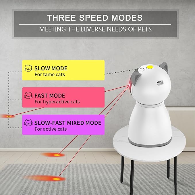 Laser Cat Toys for Indoor Cats,The 4th Generation Real Random Trajectory Motion Activated Rechargeable Automatic Cat Laser Toy,Interactive Cat Toys for Bored Indoor Adult-Mewly Pet