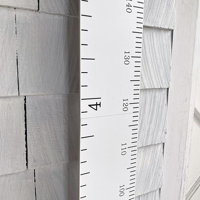 Headwaters Studio Wooden Ruler Growth Chart for Kids, Boys & Girls - Height Chart & Height Measurement for Wall - Kids Nursery Wall Decor & Room Hanging Wall Decor - White
