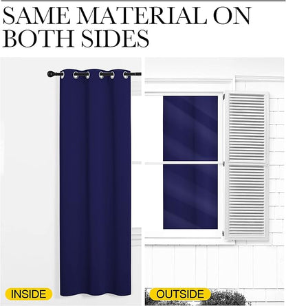 NICETOWN Blackout Curtain Panels, Window Treatment Energy Saving Thermal Insulated Solid Grommet Blackout Drapes/Draperies (Royal Blue, 1 Pair, 34 by 54)