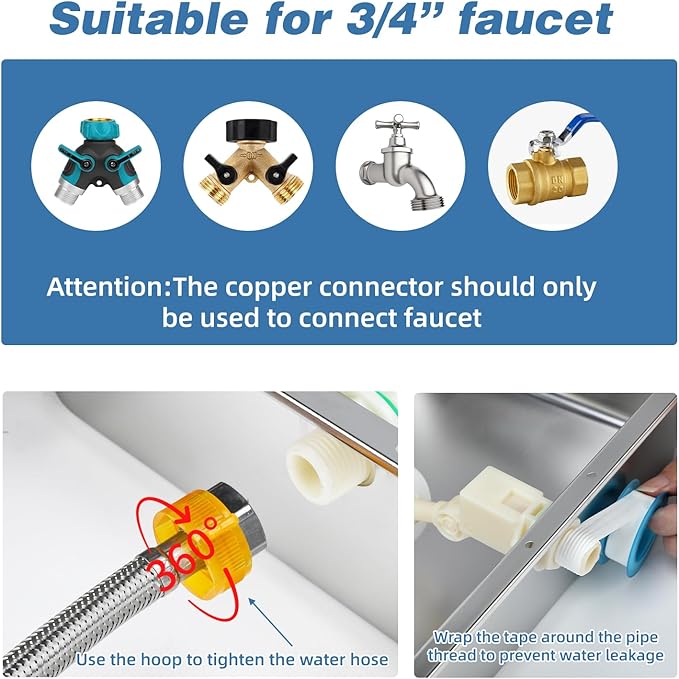 YUEPET 3 Gallon Auto Dog Water Bowl Dispenser Outside Automatic Water Dispenser for Large Dogs Stainless Steel Auto-Fill Dog Waterer Feeder with Float Valve for Pets Indoor Outdoor Use-Mewly Pet