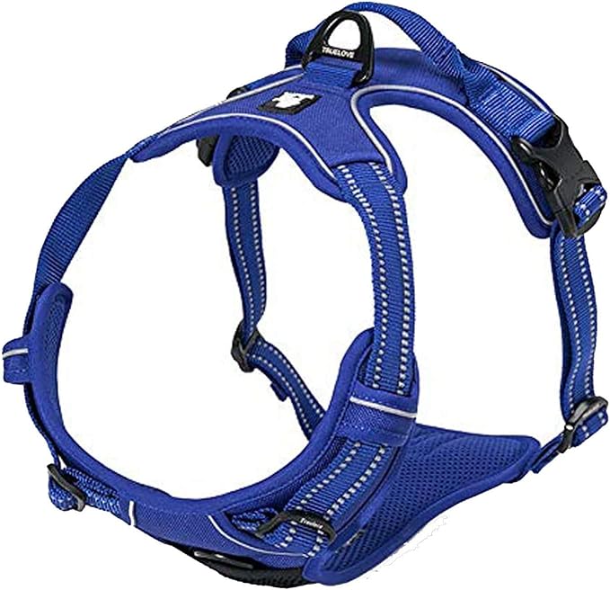 TRUE LOVE Adjustable No-Pull Dog Harness Reflective Pup Vest Harnesses Comfortable Control Brilliant Colors Truelove TLH5651(Royal Blue,XS)-Mewly Pet