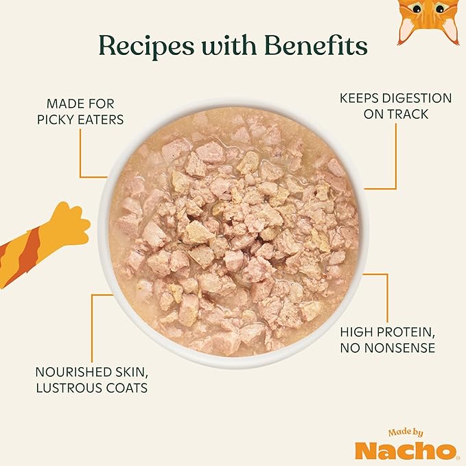 Made by Nacho Wet Cat Food, Grass-Fed, Grain-Finished Minced Beef in Bone Broth for Hydration with Prebiotics for Digestive Health, High Protein, 2.5oz Cups (10 Pack)-Mewly Pet