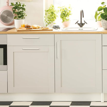 Ravinte 30 Pack Solid 7-1/2 Inch Center to Center Slim Square Bar Drawer Handles - Cabinet Hardware Brushed Nickel Pulls for Kitchen and Drawers