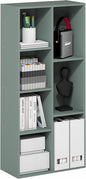 Furinno LUDER Book Shelf, 7-Cube Bookshelf, Bookcase, 9.4" x 19.5" x 41.7", for Living Room, Bedroom, Home Office, Sage Green
