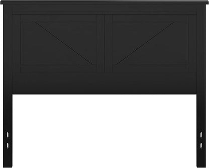 Glenwillow Home Farmhouse Style Wood Panel Headboard in Black - Full Size