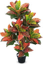 Briful 3.4ft Artificial Croton Tree Fall Decor, Faux Croton Tree with Colorful Variegated Leaves and Pot, Indoor & Outdoor Floor Plant, Home Farmhouse Decor