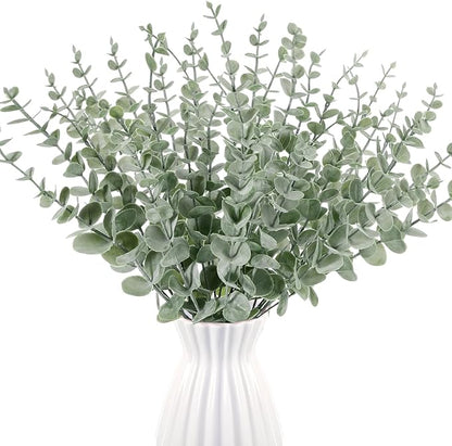 100 Pcs Eucalyptus Stems Faux Greenery Artificial Eucalyptus Leaves Eucalyptus Decor Greenery Stems Faux Greenery Branches for Wedding Centerpiece Flowers Bouquet Farmhouse Home Decor (Light Green)
