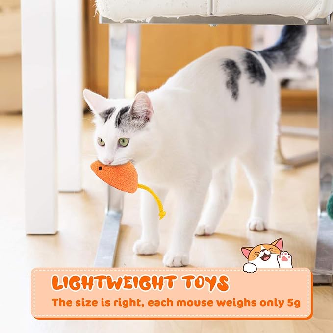 Catnip Toy - 6Pcs Cats Mouse Plush Cat Toys Realistic Cute Kitten Mice Filled Catnip for Cat Chew Toy1-Mewly Pet
