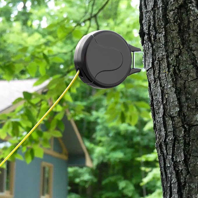 30ft Wall Mount Retractable Dog Tie Out Cable for Small to Large Dogs Between 20-75 lbs, Patented Retractable Dog Lead Great for Yard/Garden - Durable for 70,000 Cycles (Black, 30ft)-Mewly Pet