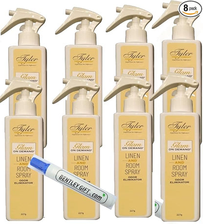 Tyler Candle Company - Spray On Demand - Diva fragrance - 227g / 8oz Pack of 8 w/Bentley stain remover Pen !