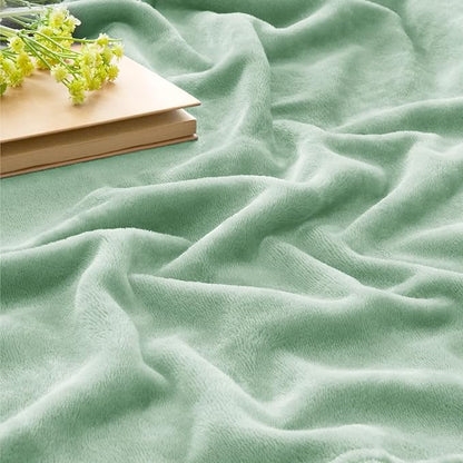 BEDELITE Fleece Blankets Queen Size Mint Green Throw Blankets for Bed, Luxury Plush Cozy Fuzzy Blanket 90x90 inches, Super Soft Warm Lightweight Throw Blanket All Seasons Suitable