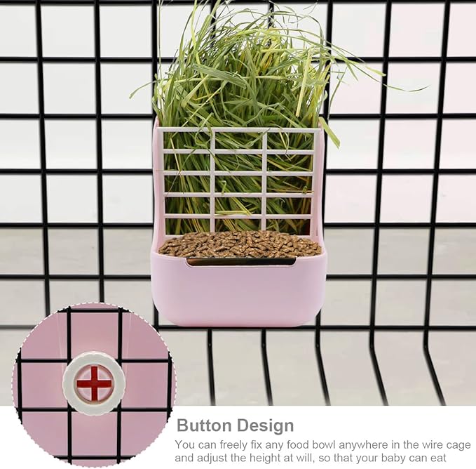 Litewoo Rabbit Hay Feeder Food Bowl Feeding Rack for Small Animal Guinea Pig Chinchilla Bunny Cage Accessories-Mewly Pet