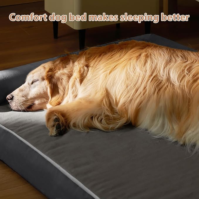 BFPETHOME Washable Dog Beds for Extra Large Dogs, Orthopedic Dog Bed Extra Large, Big Dogs Couch with Removable Washable Cover, Waterproof Lining and Nonskid Bottom, Egg-Crate Foam Pet Sofa-Mewly Pet