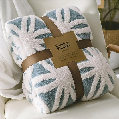 LOMAO Sherpa Fleece Blanket Fuzzy Soft Throw Blanket Dual Sided Blanket for Couch Sofa Bed (Light Blue, 90''x110'')
