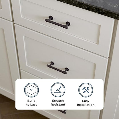 Franklin Brass Francisco (5-Pack) Cabinet Handles 3' Hole Center Deep Bronze Kitchen Drawer Pulls Dresser, Furniture Hardware P29520K-324-B
