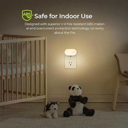 AUVON Night Light Plug in with Motion Sensor (120 Lumens), Dimmable Smart LED Night Lights, 1-120lm Brightness, for Bathroom, Hallway, Garage, Toilet (4 Pack)